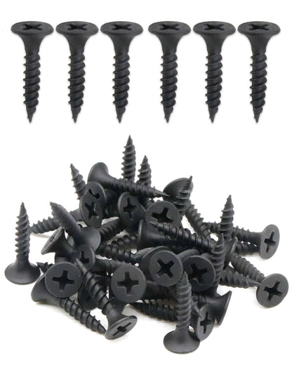 IMScrews 200pcs #6 x 3/4" Flat Head Phillips Drywall Screws Fine Thread Sharp Point Wood Screw, Carbon Steel 1022A, Black Phosphate