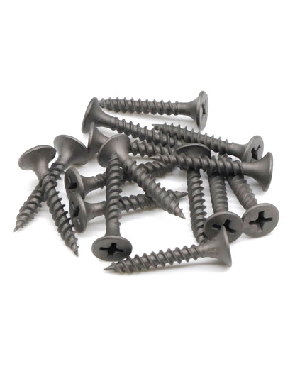 Flat Head Wood Screws, 100pcs #6 x 1 Inch Phillips Drywall Screws with Fine Thread, Self Tapping Screws for Metal, Sheet Rock, Timber, Outdoor Indoor Use, Carbon Steel Gray Phosphate by IMSCREWS