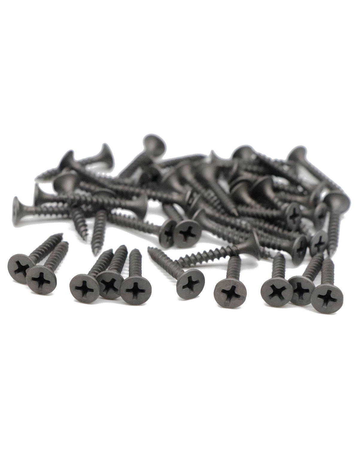 Flat Head Wood Screws, 100pcs #6 x 1 Inch Phillips Drywall Screws with Fine Thread, Self Tapping Screws for Metal, Sheet Rock, Timber, Outdoor Indoor Use, Carbon Steel Gray Phosphate by IMSCREWS