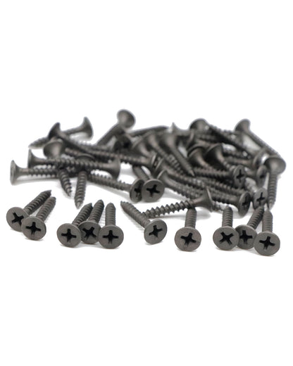 Flat Head Wood Screws, 100pcs #6 x 1 Inch Phillips Drywall Screws with Fine Thread, Self Tapping Screws for Metal, Sheet Rock, Timber, Outdoor Indoor Use, Carbon Steel Gray Phosphate by IMSCREWS