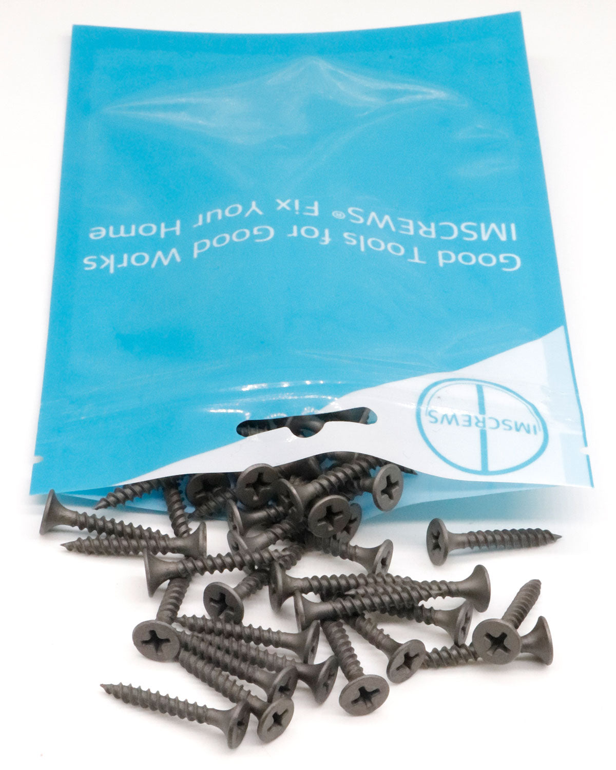 Flat Head Wood Screws, 100pcs #6 x 1 Inch Phillips Drywall Screws with Fine Thread, Self Tapping Screws for Metal, Sheet Rock, Timber, Outdoor Indoor Use, Carbon Steel Gray Phosphate by IMSCREWS