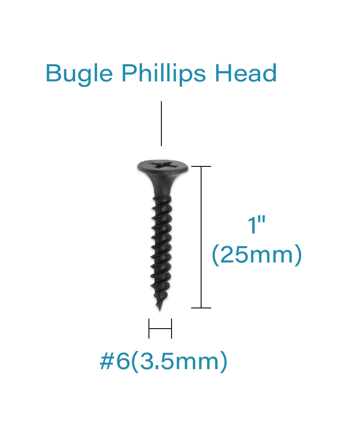 IMSCREWS Black Wood Screws, 200pcs #6 x 1" Flat Head Phillips Drywall Screws with Fine Thread, Self-Tapping Screws for Metal, Sheet Rock, Timber, Outdoor Indoor Use