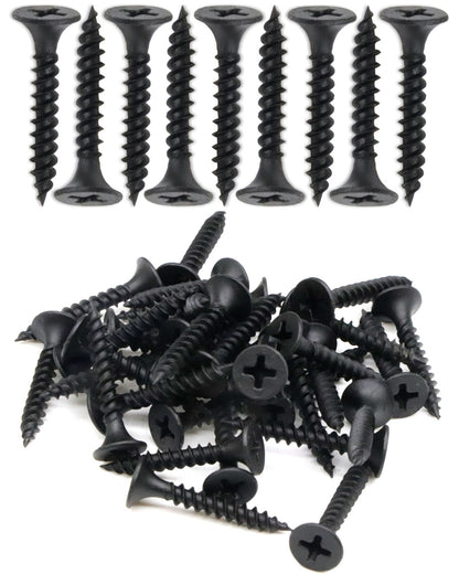 IMScrews 100pcs #6 x 1" Flat Head Phillips Drywall Screws Fine Thread Sharp Point Wood Screw, Carbon Steel 1022A, Black Phosphate