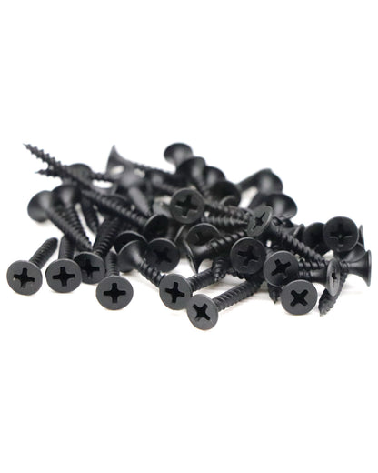 IMScrews 100pcs #6 x 1" Flat Head Phillips Drywall Screws Fine Thread Sharp Point Wood Screw, Carbon Steel 1022A, Black Phosphate