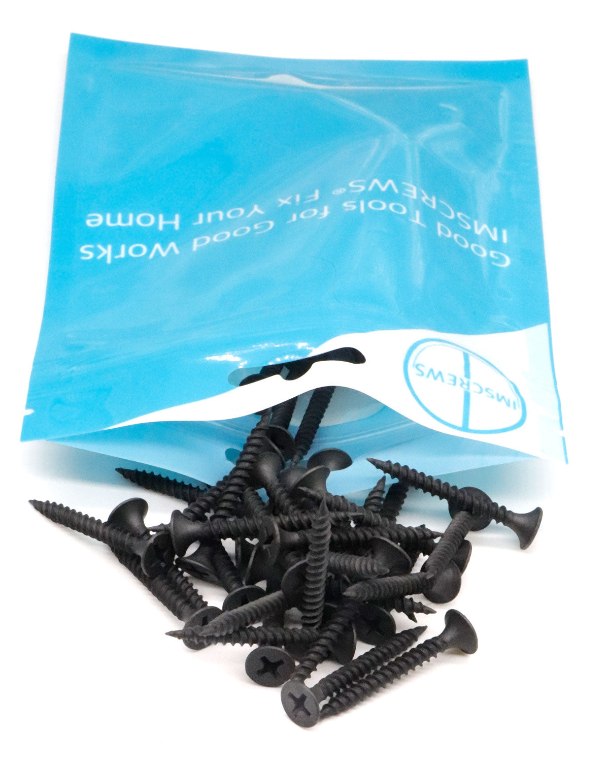 IMScrews 200pcs #6 x 1-3/8" Flat Head Phillips Drywall Screws Fine Thread Sharp Point Wood Screw, Carbon Steel 1022A, Black Phosphate
