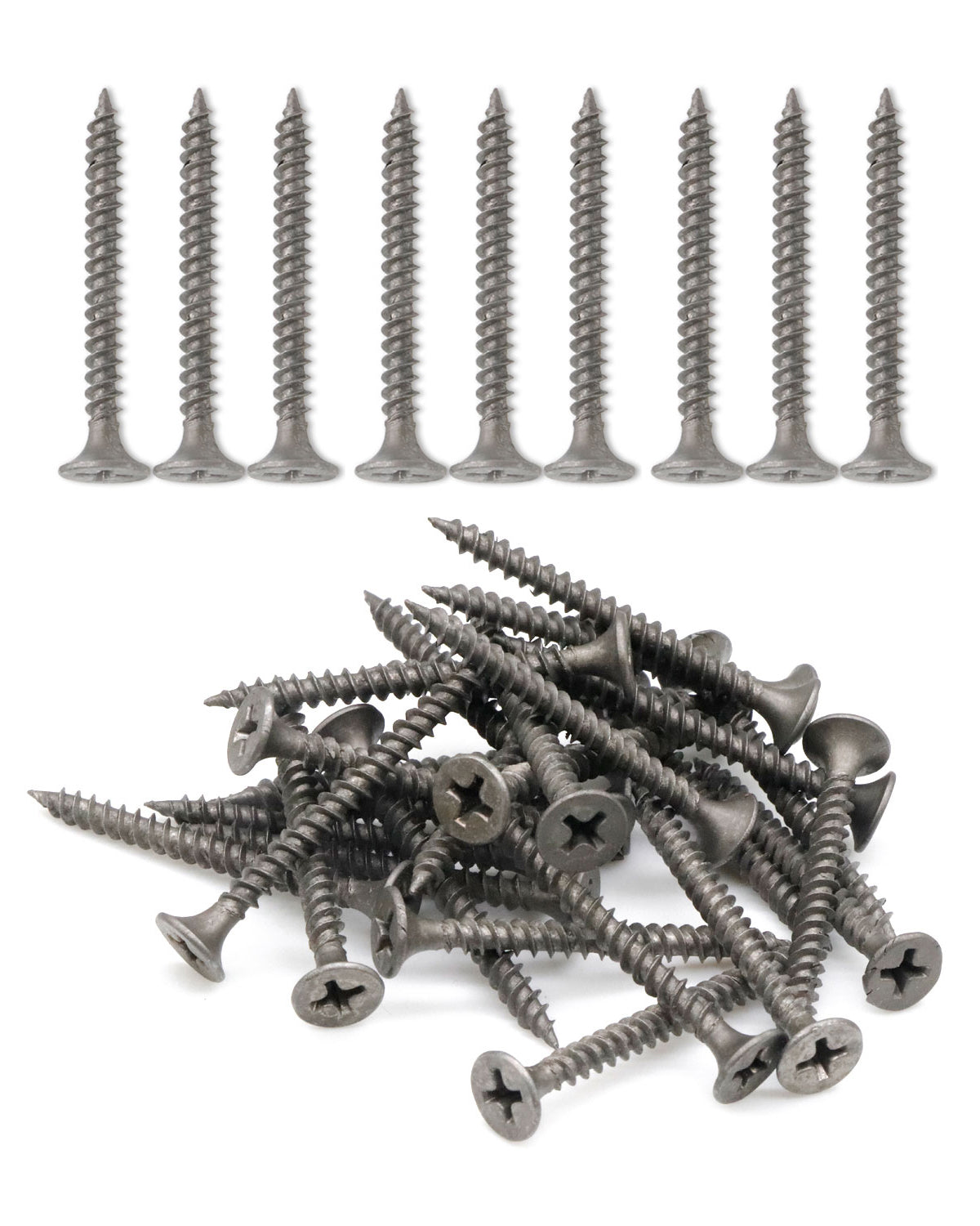 Drywall Screws, 100PCS #6 x 1-1/2 Inch Flat Head Phillips Wood Screws, Sheetrock Screws with Fine Thread Gray Phosphate, Self Tapping Screws for Metal, Drywall, Wooden, Outdoor and Indoor by IMSCREWS