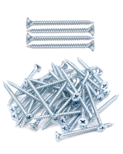IMScrews 100шт #6x1-1/2" Шурупы для гипсокартона с плоской головкой Phillips с тонкой резьбой и острым концом Шуруп по дереву, углеродистая сталь 1022A, оцинкованный