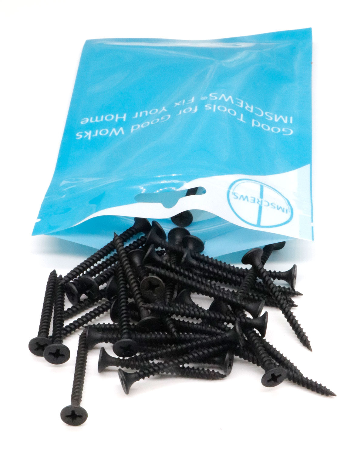 IMScrews 100pcs #6x1-1/2" Flat Head Phillips Drywall Screws Fine Thread Sharp Point Wood Screw, Carbon Steel 1022A, Black Phosphate