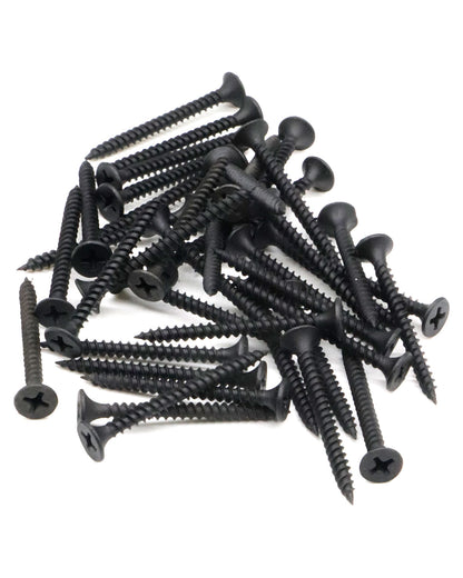 IMScrews 200шт #6 x 1-3/4" Шурупы для гипсокартона с плоской головкой и крестообразным шлицем Шуруп с тонкой резьбой и острым концом, углеродистая сталь 1022A, черный фосфат
