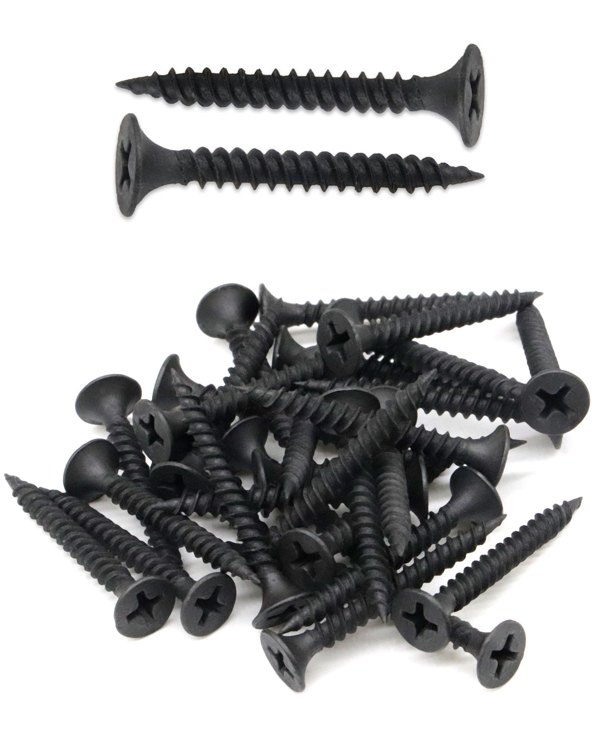 IMScrews 50pcs #7 x 1-3/8" Flat Head Phillips Drywall Screws Fine Thread Sharp Point Wood Screw, Carbon Steel 1022A, Black Phosphate