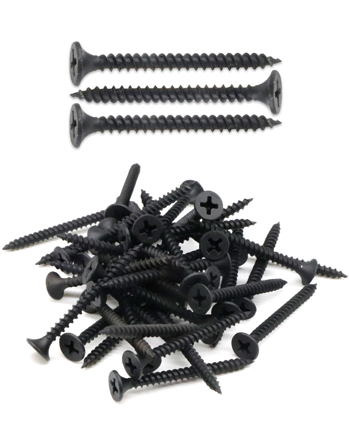 IMScrews 100pcs #7 x 1-1/2" Flat Head Phillips Drywall Screws Fine Thread Sharp Point Wood Screw, Carbon Steel 1022A, Black Phosphate
