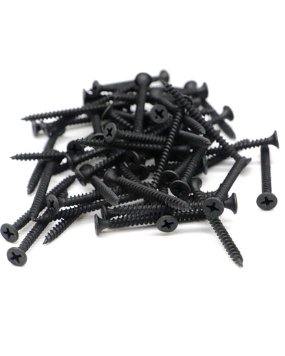 IMScrews 50шт #7x1-3/4" Шурупы для гипсокартона с плоской головкой и крестообразным шлицем Шуруп с тонкой резьбой и острым концом, углеродистая сталь 1022A, черный фосфат