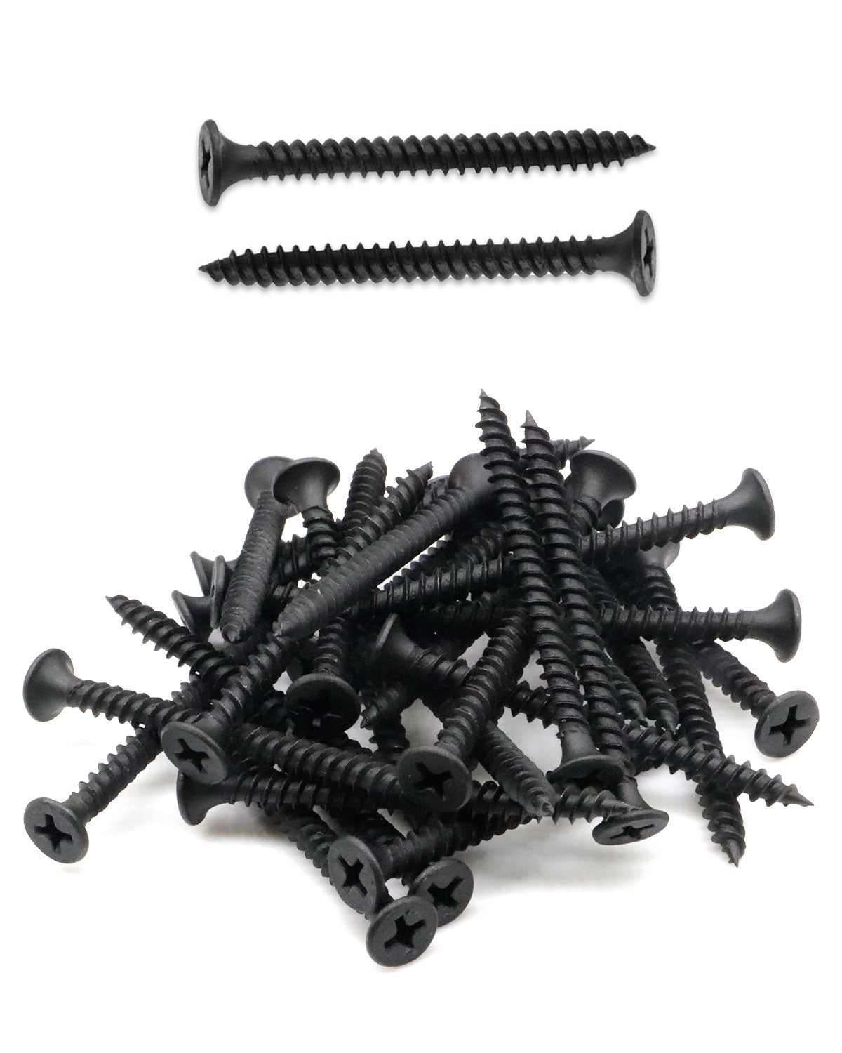 IMScrews 100pcs #7 x 1-3/4" Flat Head Phillips Drywall Screws Fine Thread Sharp Point Wood Screw, Carbon Steel 1022A, Black Phosphate