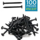 IMScrews 100pcs #7 x 1-3/4" Flat Head Phillips Drywall Screws Fine Thread Sharp Point Wood Screw, Carbon Steel 1022A, Black Phosphate