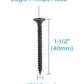 IMScrews 50шт #8x1-1/2" Шурупы для гипсокартона с плоской головкой Phillips с тонкой резьбой и острым концом Ассортимент шурупов по дереву, углеродистая сталь 1022A, черный фосфат