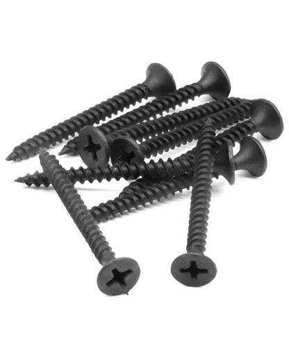 IMScrews 100шт #8x1-1/2" Шурупы для гипсокартона с плоской головкой и крестообразным шлицем. Набор шурупов для дерева с тонкой резьбой и острым концом, углеродистая сталь 1022A, черный фосфат.