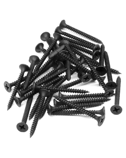 IMScrews 100шт #8x1-1/2" Шурупы для гипсокартона с плоской головкой и крестообразным шлицем. Набор шурупов для дерева с тонкой резьбой и острым концом, углеродистая сталь 1022A, черный фосфат.