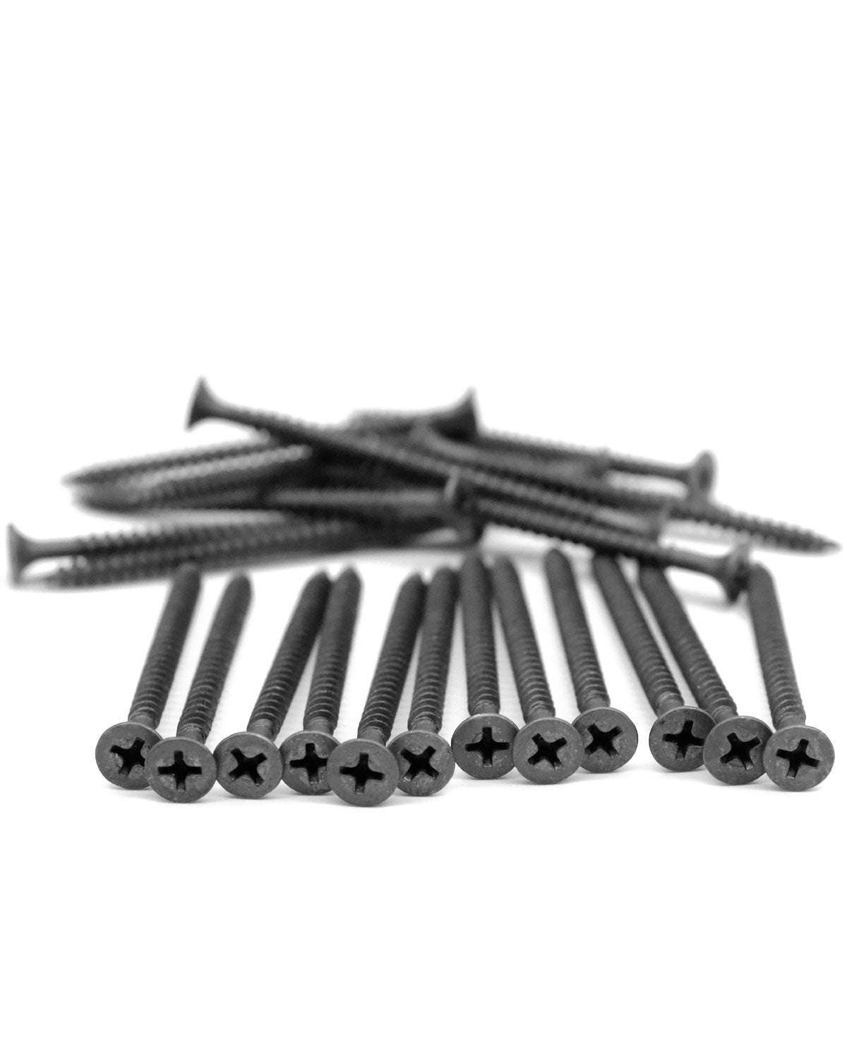 IMScrews 100шт #8x2-3/8" Шурупы для гипсокартона с плоской головкой и крестообразным шлицем. Набор шурупов для дерева с тонкой резьбой и острым концом, углеродистая сталь 1022A, черный фосфат.