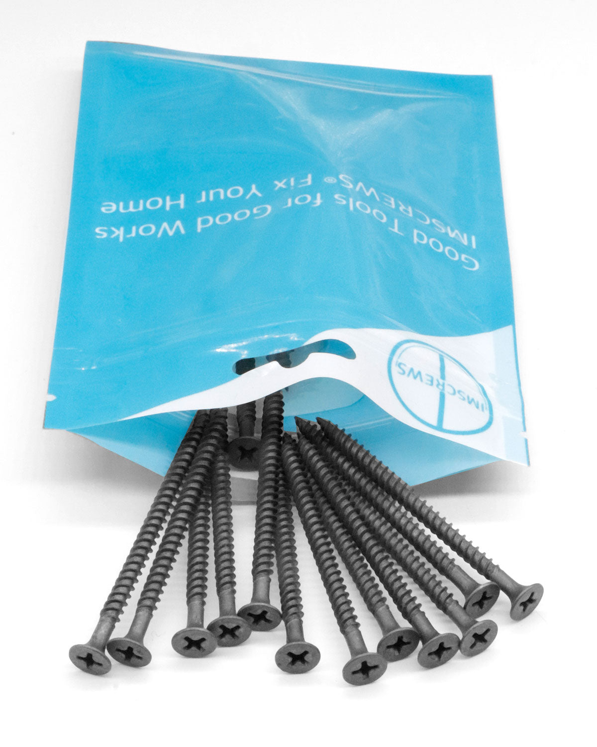 IMScrews 100шт #8x2-3/8" Шурупы для гипсокартона с плоской головкой и крестообразным шлицем. Набор шурупов для дерева с тонкой резьбой и острым концом, углеродистая сталь 1022A, черный фосфат.