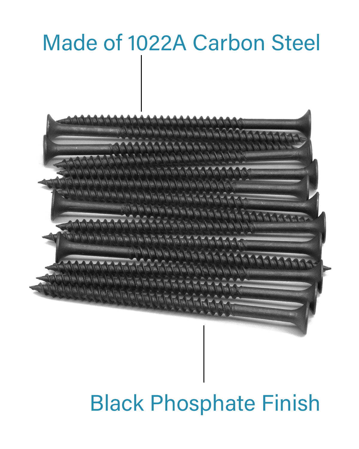IMScrews 100pcs #8x2-3/4" Flat Head Phillips Drywall Screws Fine Thread Sharp Point Wood Screw Assortment Kit, Carbon Steel 1022A, Black Phosphate