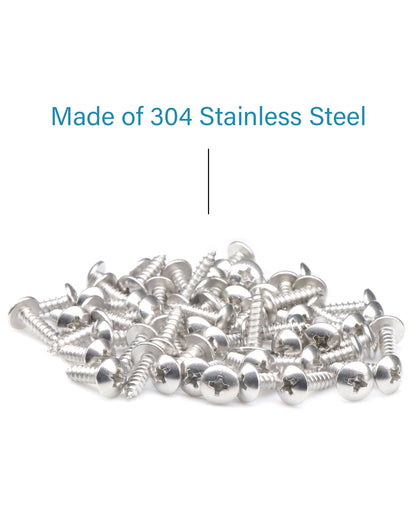 IMScrews 100Pcs #6 x 1/2"(12mm) Truss Head Phillips Wood Screws Heavy Duty 18-8 (304) Stainless Steel Screws