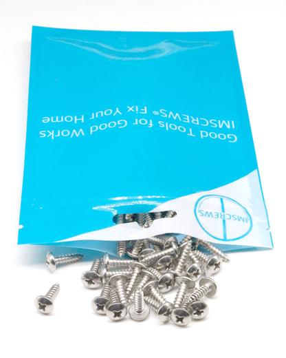 IMScrews 200 шт. #6 x 1/2 дюйма (12 мм) шурупы с крестообразной головкой для дерева, сверхмощные шурупы из нержавеющей стали 18/8 (304)