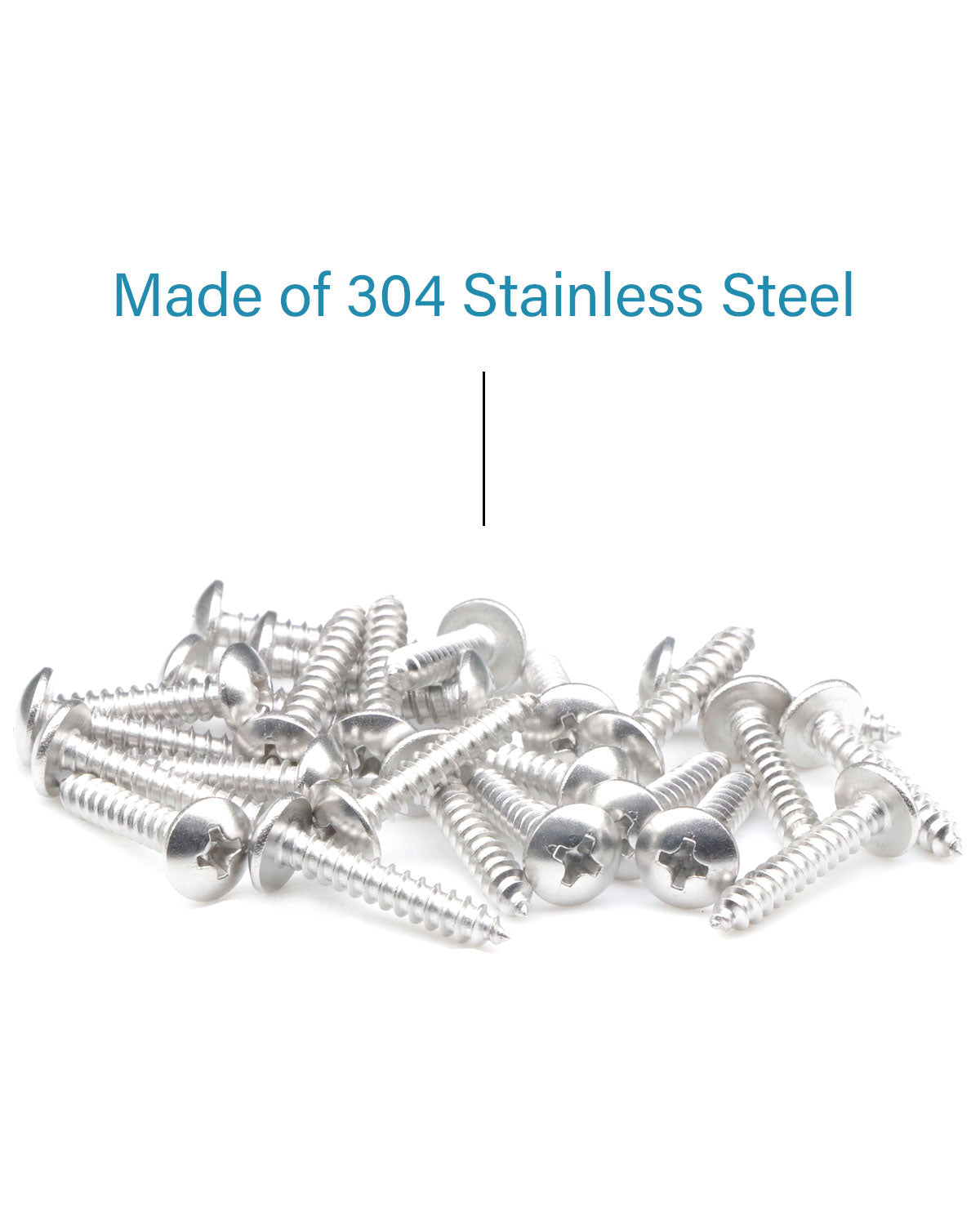 IMScrews 100 Qty #6 x 3/4"(20mm) Truss 304 Stainless Phillips Head Wood Screws