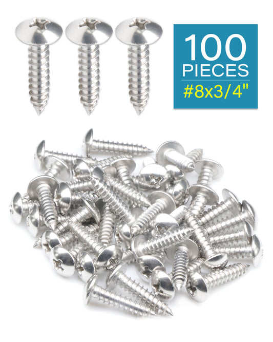 IMScrews 100 шт. # 8 x 3/4 дюйма (20 мм) Ферма 304 Винты по дереву с крестообразным шлицем из нержавеющей стали
