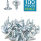#8 x 1/2" Wood Screws 100pcs Self Tapping Modified Truss Head Screws Zinc Standard Thread for Wood Work MDF