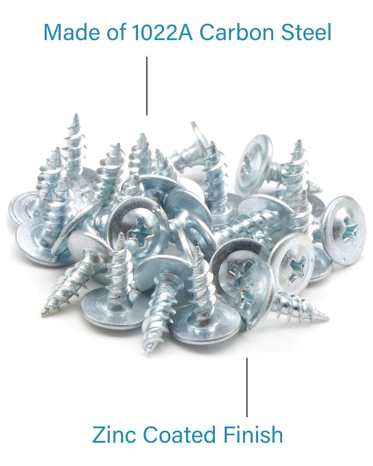 #8 x 1/2" Wood Screws 100pcs Self Tapping Modified Truss Head Screws Zinc Standard Thread for Wood Work MDF