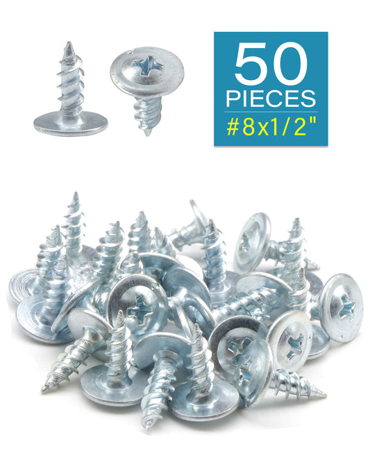 IMScrews 50 шт. # 8 x 1/2 дюйма, винты с ферменной головкой, саморезы со стандартной резьбой, работа по дереву, МДФ, цинк