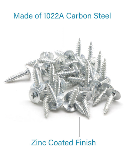 IMScrews 100pcs #8 x 3/4" Truss Head Screws Standard Thread Self Tapping Screws Wood Work MDF Zinc Plated