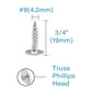 IMScrews 50 шт. # 8 x 3/4 дюйма, винты с ферменной головкой, саморезы со стандартной резьбой, работа по дереву, МДФ, цинк