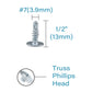 IMScrews 50pcs #7 x 1/2" Self Drilling Truss Head Screws Standard Thread Wood Work MDF Zinc