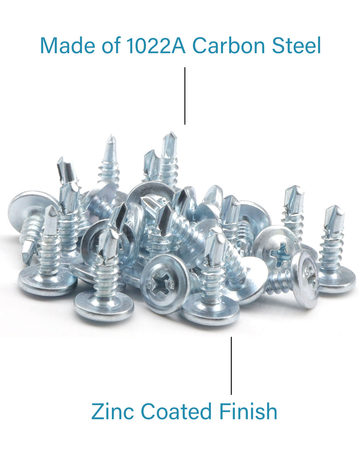 IMScrews 200pcs #8 x 1/2" Self Drilling Truss Head Screws Standard Thread Wood Work MDF Zinc