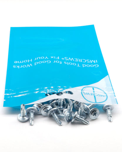 IMScrews 50 шт. #8 x 1/2 дюйма саморезы с ферменной головкой самосверлящие винты для листового металла оцинкованные модифицированные саморезы с ферменной головкой