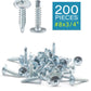 IMScrews 200pcs #8 x 3/4" Self Drilling Truss Head Screws Standard Thread Wood Work MDF Zinc