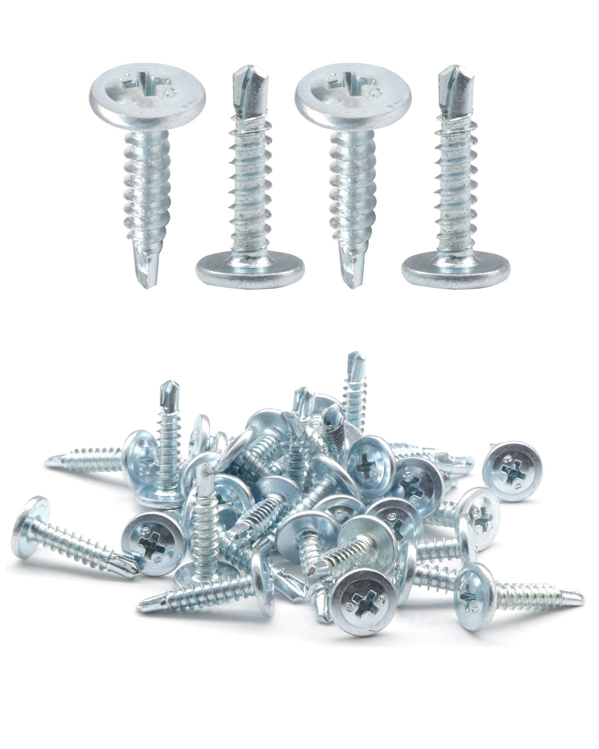 IMScrews 100pcs #8 x 3/4" Self Drilling Truss Head Screws Standard Thread Wood Work MDF Zinc