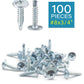 IMScrews 100 шт. #8 x 3/4 дюйма Самосверлящие винты с ферменной головкой Стандартная резьба Работа по дереву МДФ Цинк