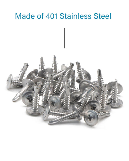 IMScrews 100pcs #8 x 1/2" Self Drilling Truss Head Screws Standard Thread Wood Work MDF 410 Stainless Steel