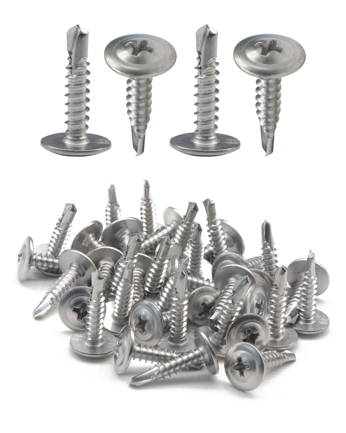 IMScrews, 50 шт. #8 x 3/4 дюйма, самосверлящие винты с ферменной головкой, стандартная резьба, работа по дереву, МДФ 410, нержавеющая сталь