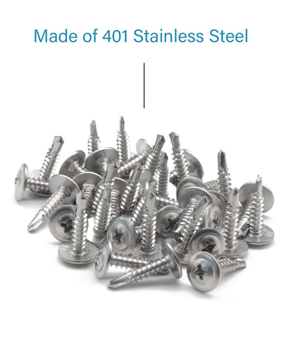 IMScrews 50pcs #8 x 3/4" Self Drilling Truss Head Screws Standard Thread Wood Work MDF 410 Stainless Steel