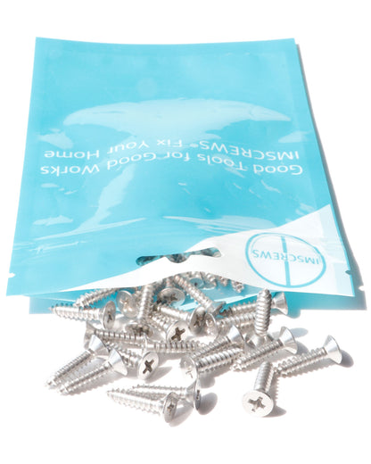 IMScrews 100pcs #6 x 5/8" (16mm) Stainless Flat Head Phillips Wood Screws 18-8 (304) Stainless Steel Countersunk Self Tapping Screws