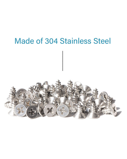 IMScrews 100 шт. #8 x 3/8" (9,5 мм) шурупы по дереву Phillips с плоской головкой из нержавеющей стали 18-8 (304) саморезы из нержавеющей стали с потайной головкой