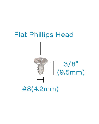 50 шт. # 8 x 3/8 дюйма (9,5 мм) шурупы по дереву Phillips с плоской головкой из нержавеющей стали 18-8 (304) саморезы из нержавеющей стали с потайной головкой