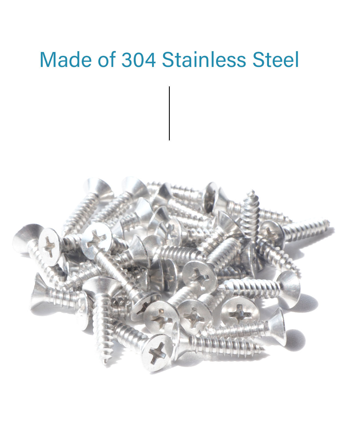 IMScrews 100pcs #8 x 5/8" (16mm) Stainless Flat Head Phillips Wood Screws 18-8 (304) Stainless Steel Countersunk Self Tapping Screws
