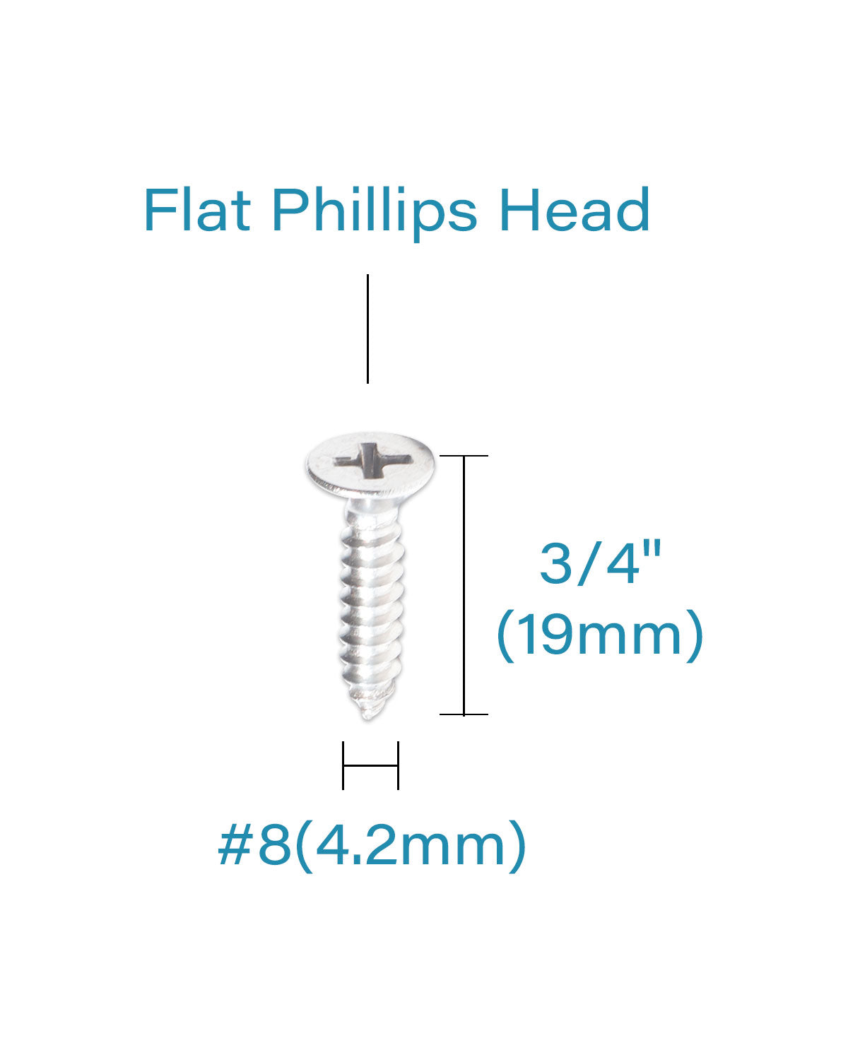IMScrews 200pcs #8 x 3/4" (19mm) Stainless Flat Head Phillips Wood Screws 18-8 (304) Stainless Steel Countersunk Self Tapping Screws