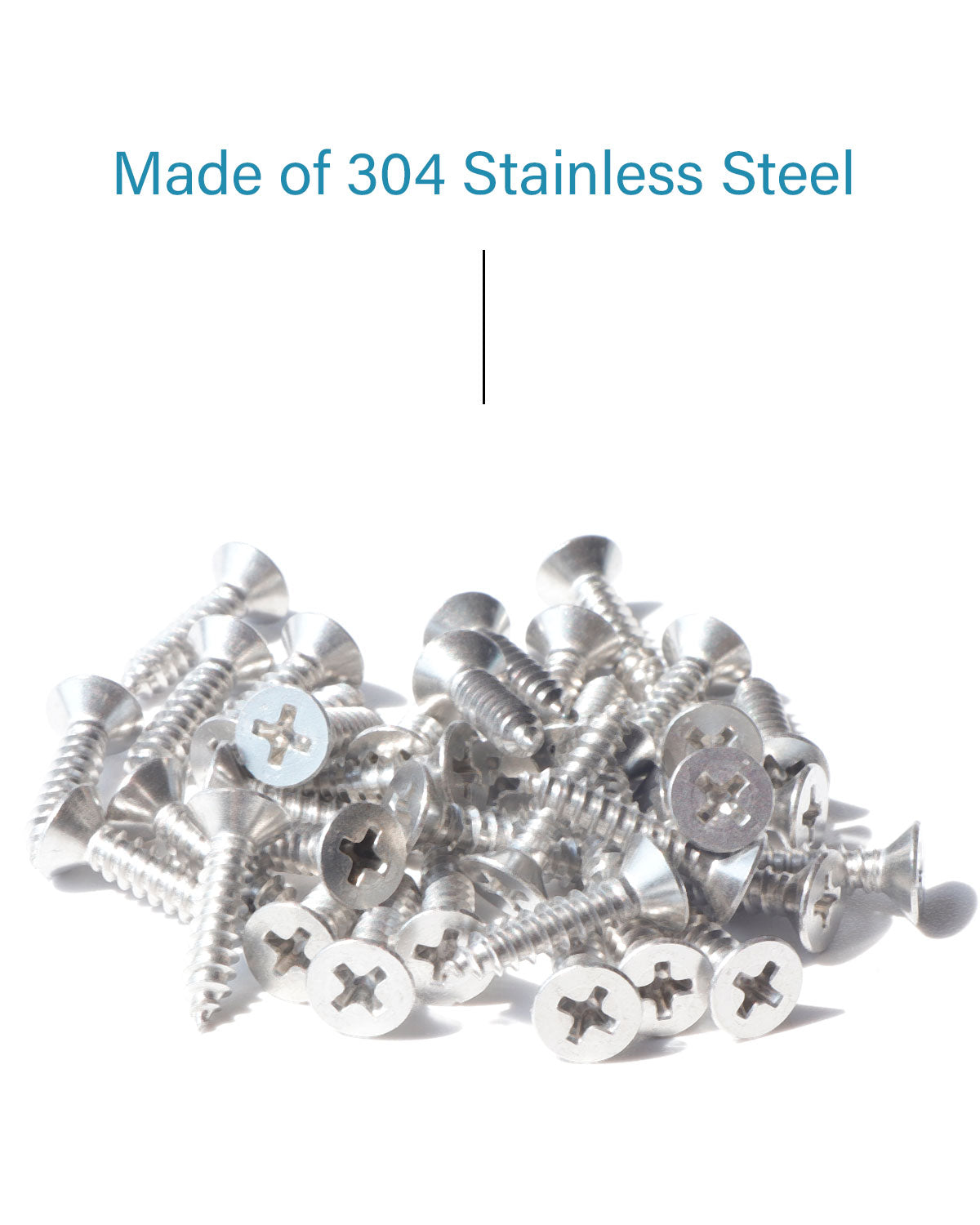 IMScrews 200pcs #8 x 3/4" (19mm) Stainless Flat Head Phillips Wood Screws 18-8 (304) Stainless Steel Countersunk Self Tapping Screws