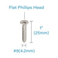 IMScrews 100pcs #8 x 1" (25mm) Stainless Flat Head Phillips Wood Screws 18-8 (304) Stainless Steel Countersunk Self Tapping Screws