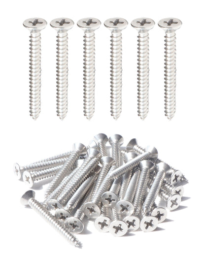 IMScrews 25pcs #8 x 1-1/2" (38mm) Stainless Flat Head Phillips Wood Screws 18-8 (304) Stainless Steel Countersunk Self Tapping Screws
